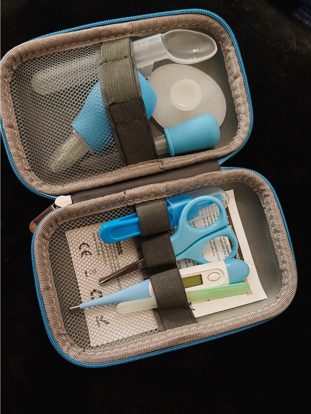 Brand new Blue Travel Baby Care Case with Feeding & Suction Tools